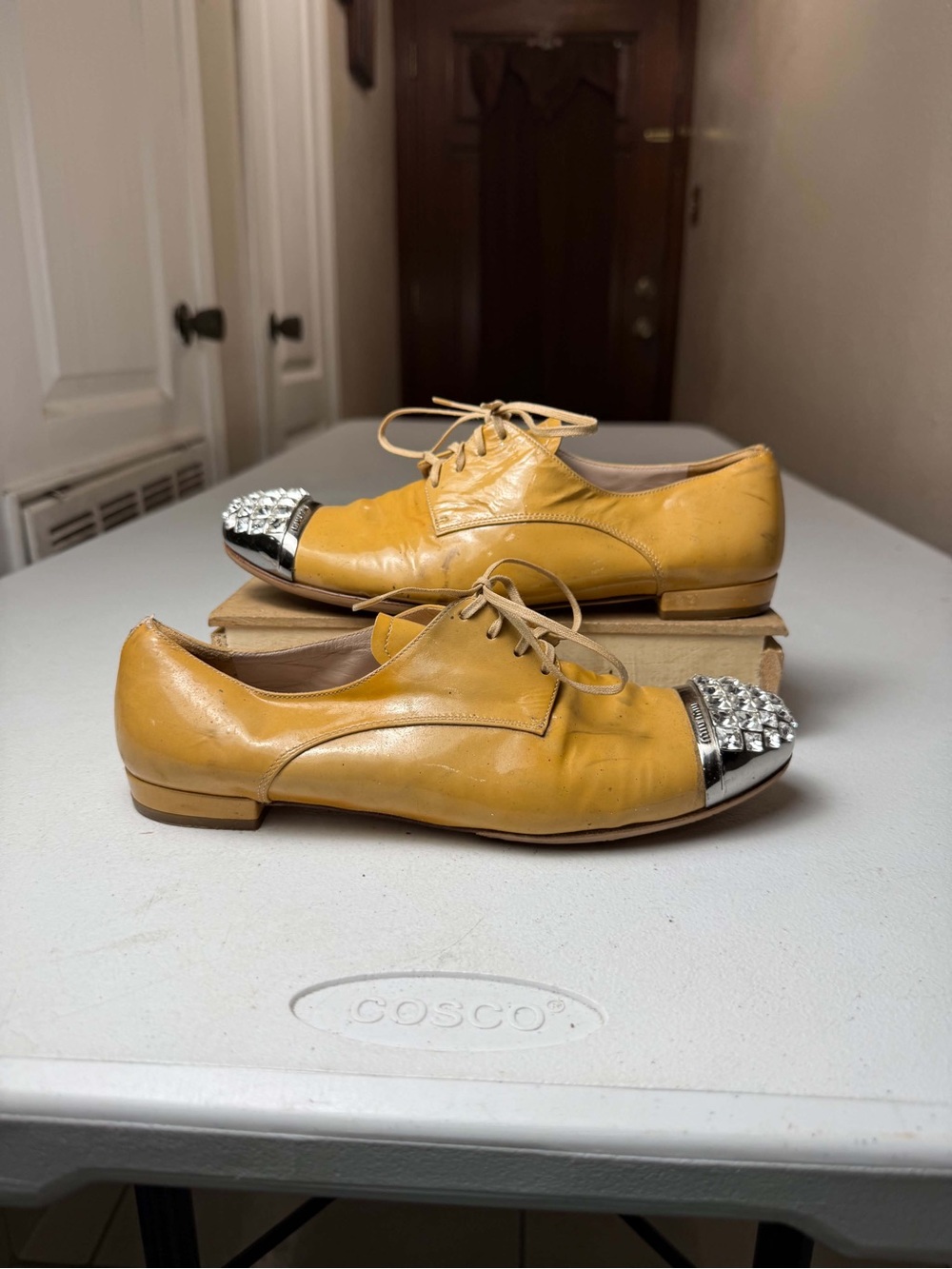 MIU MIU Leather Cap-Toe Lace-Up Oxford Sz 35.5 / US 5.5